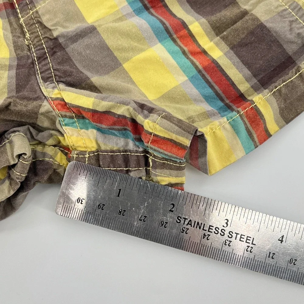 OshKosh Bgosh‎ Baby Boys Plaid Cargo Shorts Multi Color Cotton 12 Months Y2K
